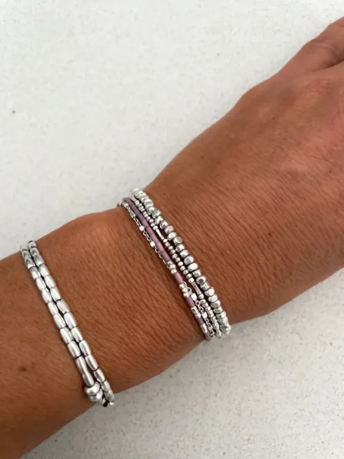 tight double sterling silver wrap bracelet for everyday wear water safe