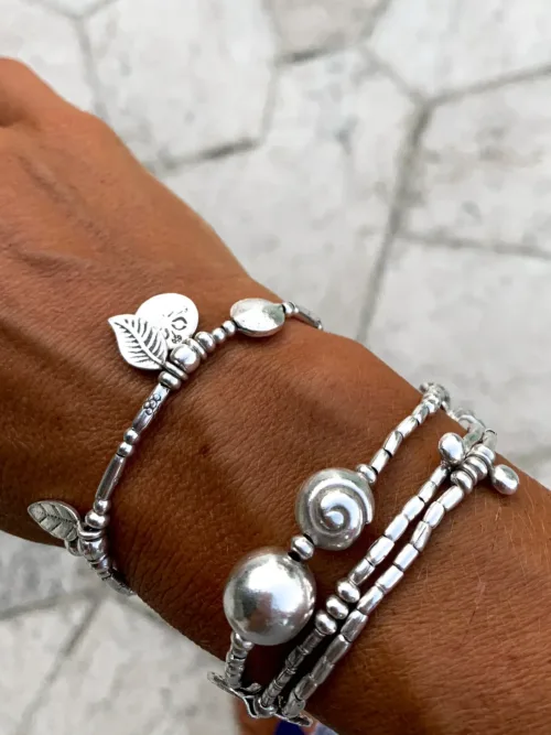 pure silver bracelet perfect two add texture to a bracelet stack. beach vibes and ocean safe. staple jewellery for everyday wear