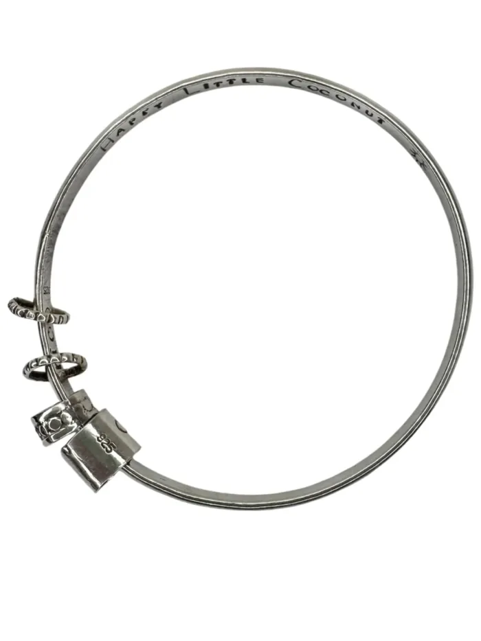 handmade sterling silver bangle. customisable hand stamped option. great for bracelet stacking. water safe