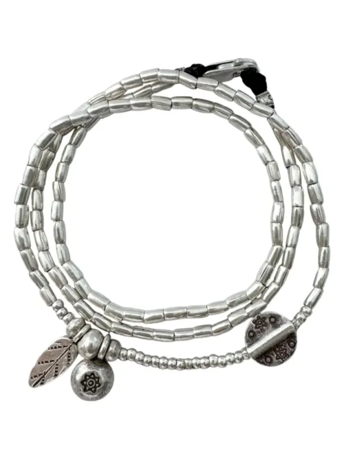 water safe sterling silver jewellery wild heart triple wrap bracelet boho style