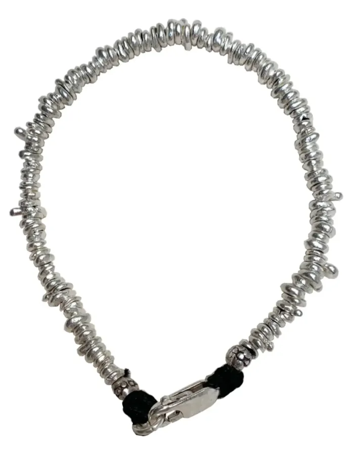 pure silver bracelet perfect two add texture to and beach bracelet stack. ocean safe