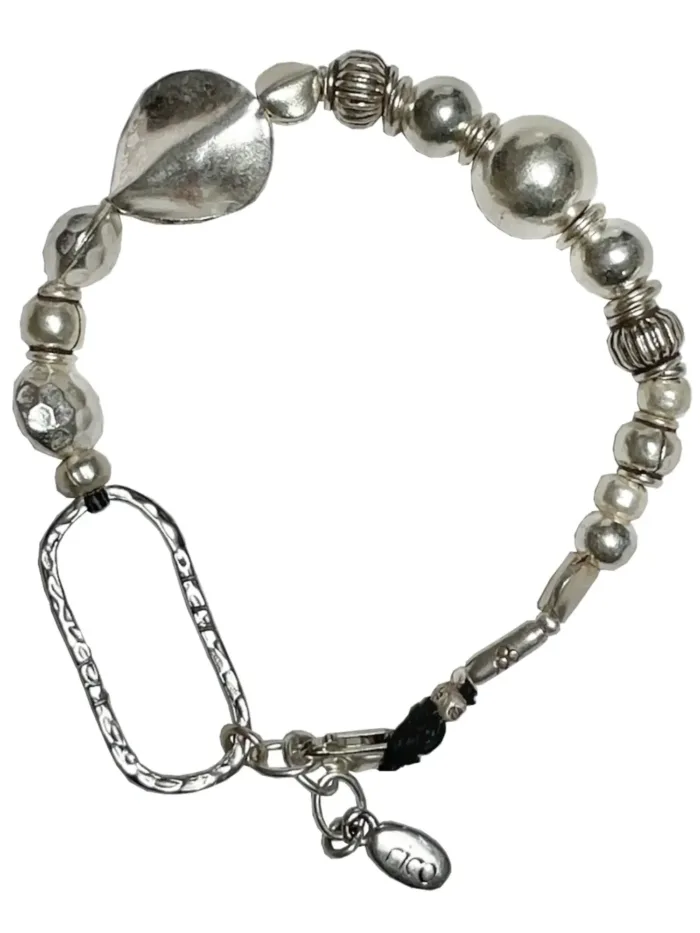 chunky pure silver bracelet - perfect for bracelet stack - women's bracelet - ocean safe