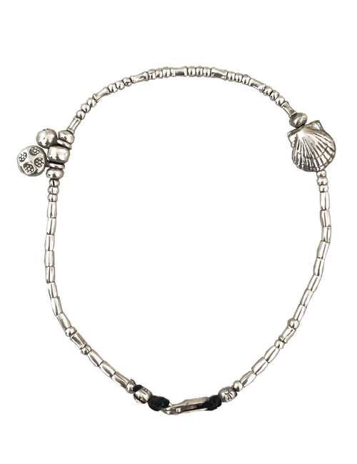 Heat wave silver anklet