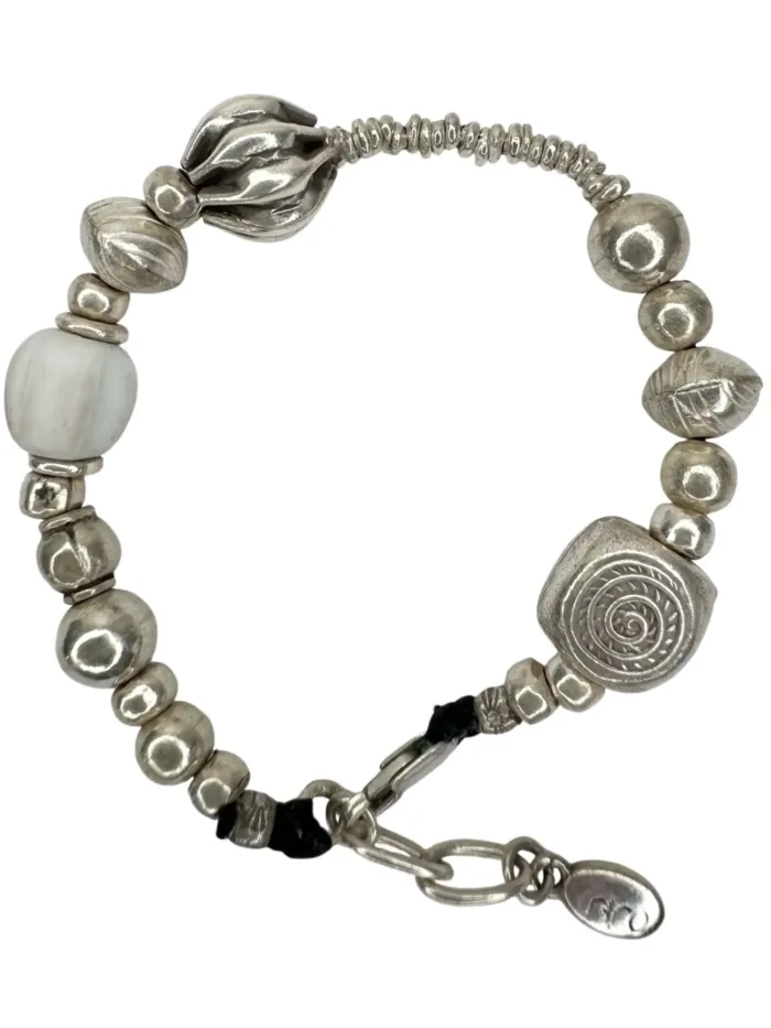 pure silver bracelet with chunky style. the perfect addition to add texture to your bracelet stack. ocean safe silver jewelry