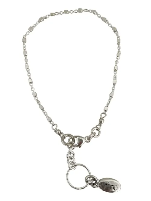 sterling silver dainty chain bracelet - cubed satellite chain - women's style