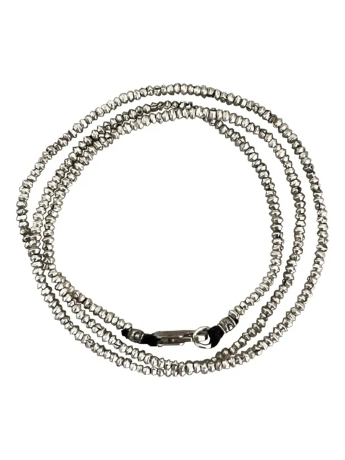 minimal bracelet style. Pure silver bicone silver wrap bracelet for a beach vibes look- water safe for everyday wear. 3 styles in 1