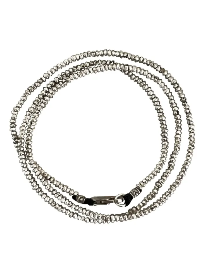 minimal bracelet style. Pure silver bicone silver wrap bracelet for a beach vibes look- water safe for everyday wear. 3 styles in 1