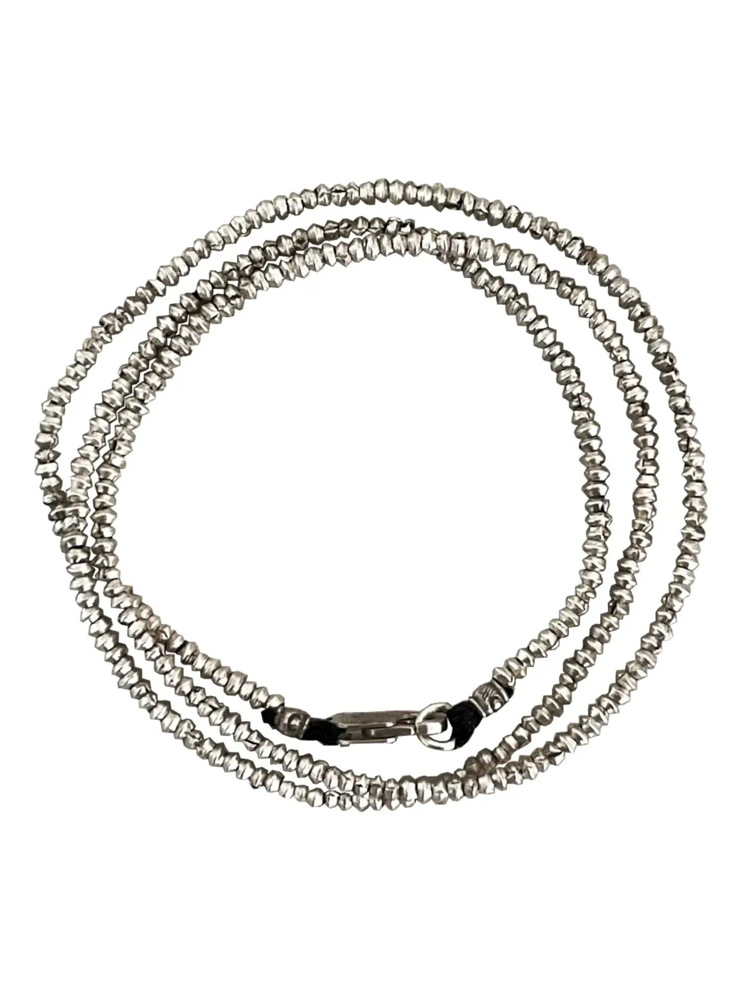 minimal bracelet style. Pure silver bicone silver wrap bracelet for a beach vibes look- water safe for everyday wear. 3 styles in 1