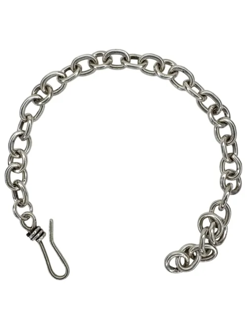 handmade chunky sterling silver oval link chain bracelet. water safe, wear everyday