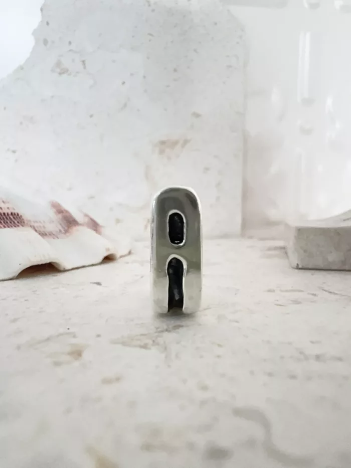 initial sterling silver signet ring A