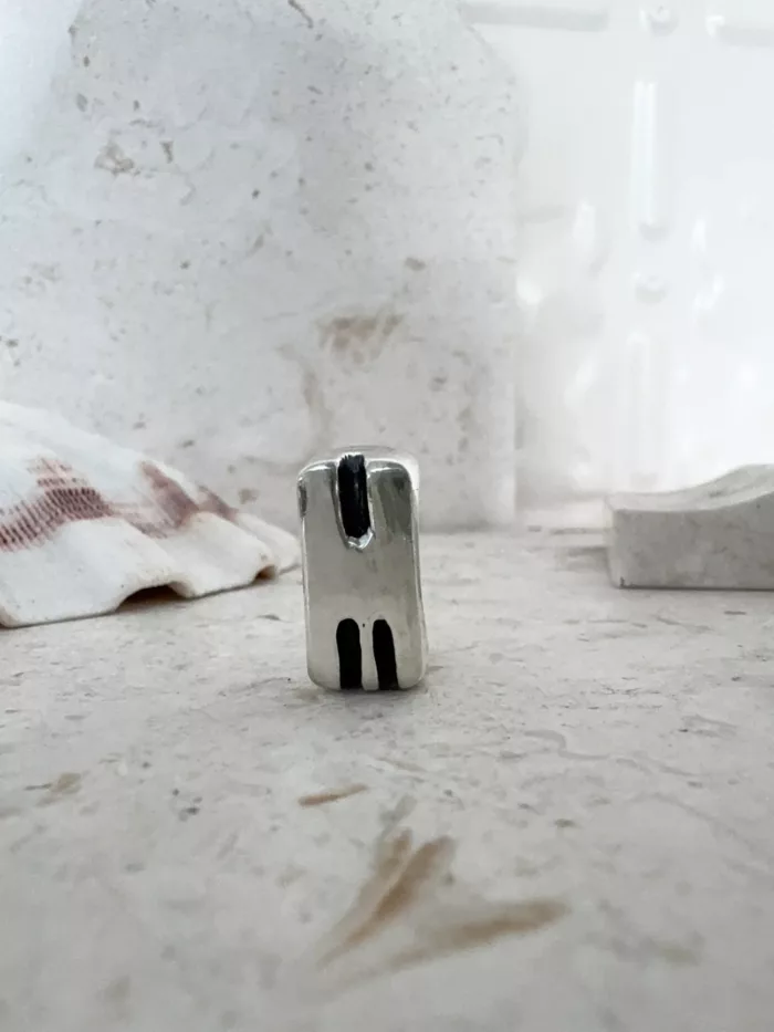 initial sterling silver signet ring M