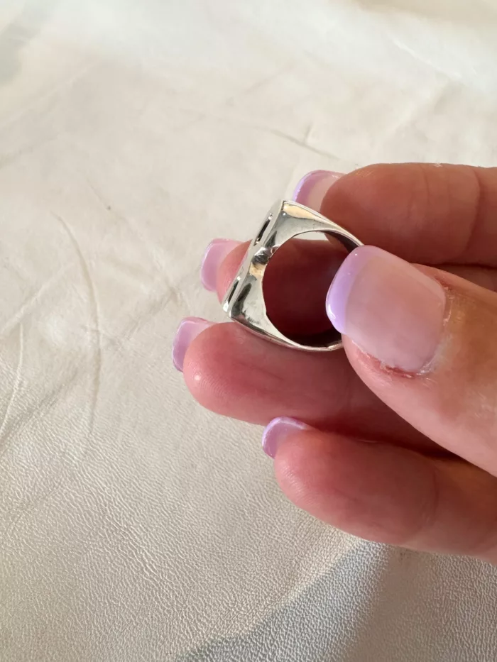 initial sterling silver signet ring