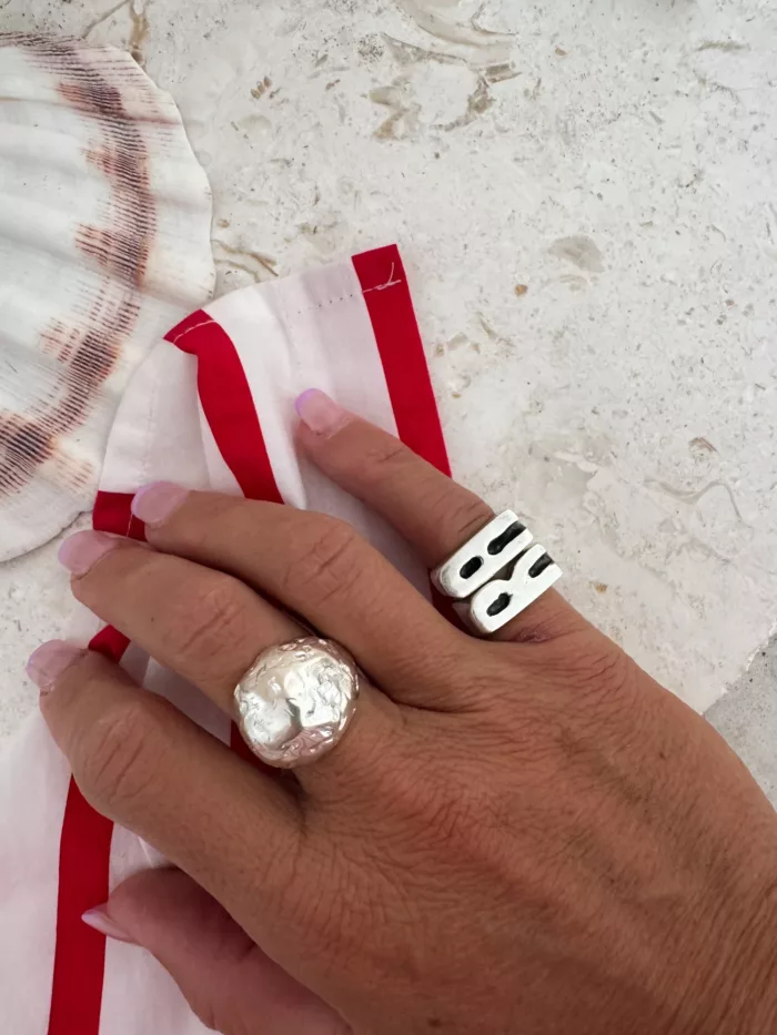 initial sterling silver signet ring