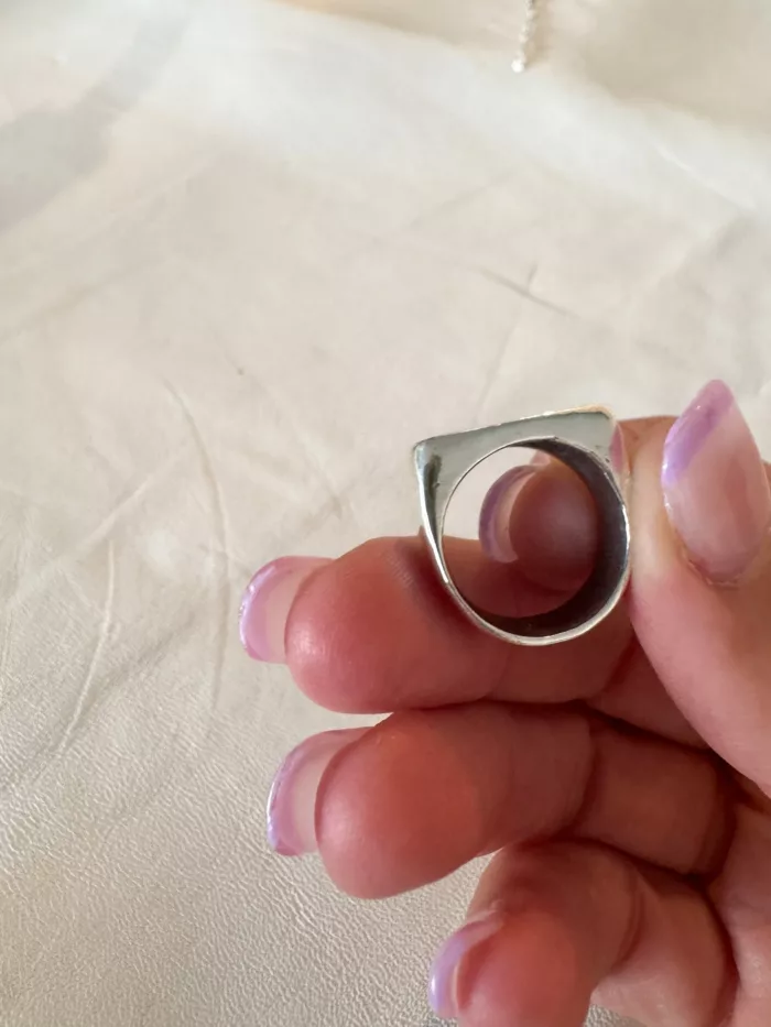 initial sterling silver signet ring