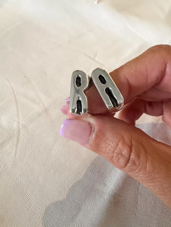 initial sterling silver signet ring