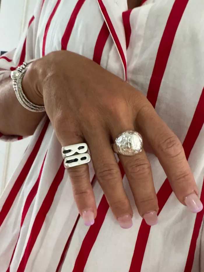 initial sterling silver signet ring