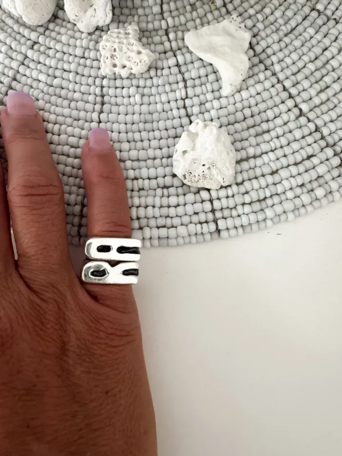 initial sterling silver signet ring