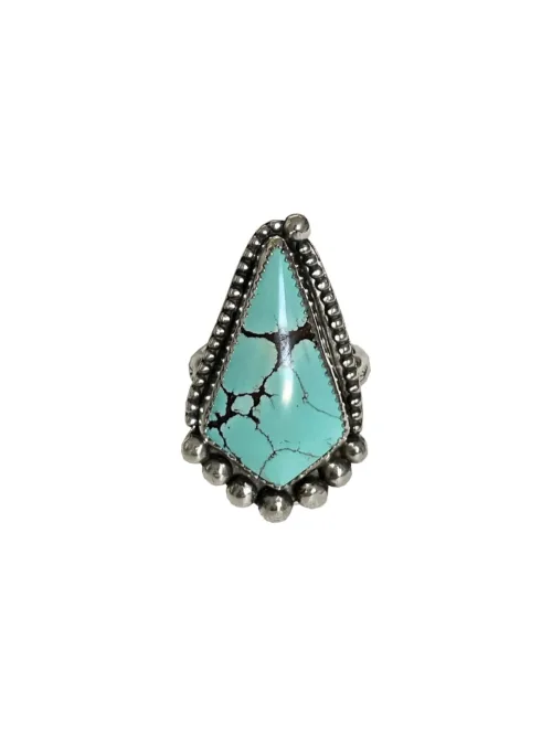 handmade sterling silver natural turquoise gemstone ring by rico designs silver jewellery. handmade in Sydney Australia
