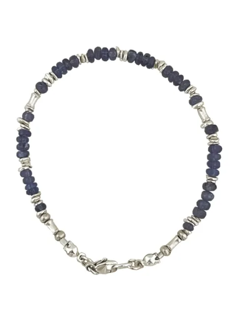 Handmade tanzanite gemstone bracelet with pure silver -hand made in Australia by Rico Designs Jewellery