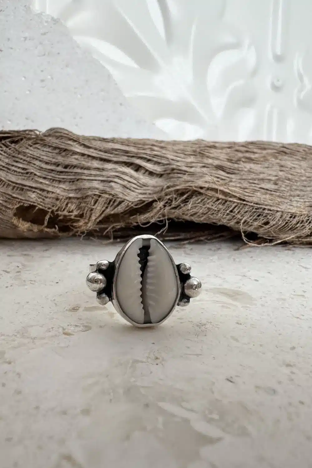 handmade cowrie shell ring in Sydney australia. Ocean safe