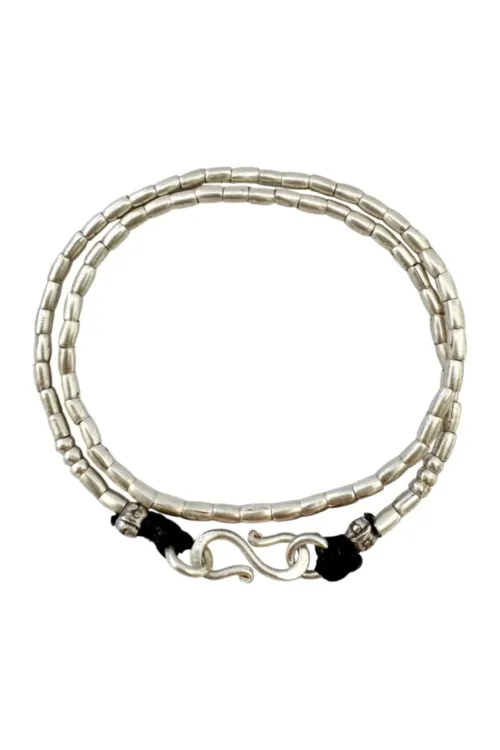 tight double sterling silver wrap bracelet for everyday wear water safe