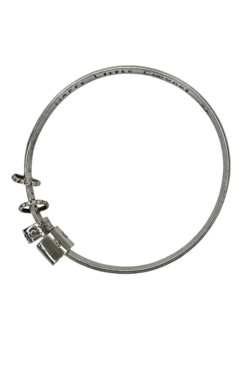 handmade sterling silver bangle. customisable hand stamped option. great for bracelet stacking. water safe