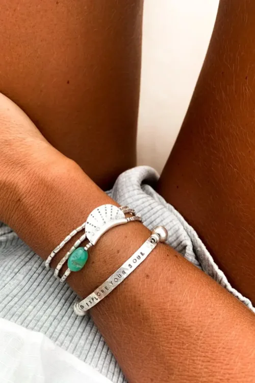 handmade pure silver wrap bracelet for everyday wear - ocean safe