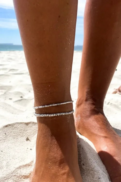 simple style pure silver anklet. Made to wear everyday. Staple jewellery - ocean safe