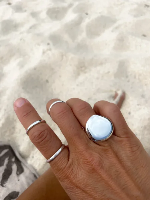 chunky sterling silver ring. Ocean safe. statement ring