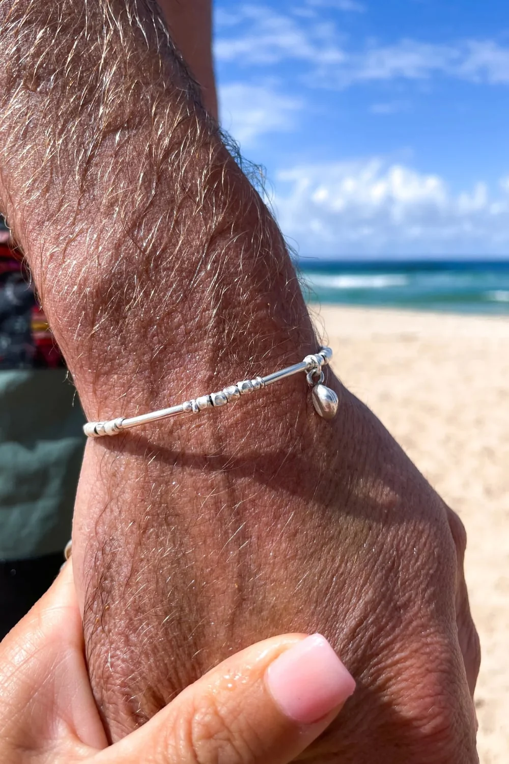 pure silver memory wrap bracelet perfect two add texture to a bracelet stack. bamboo like silver minimal style bracelet