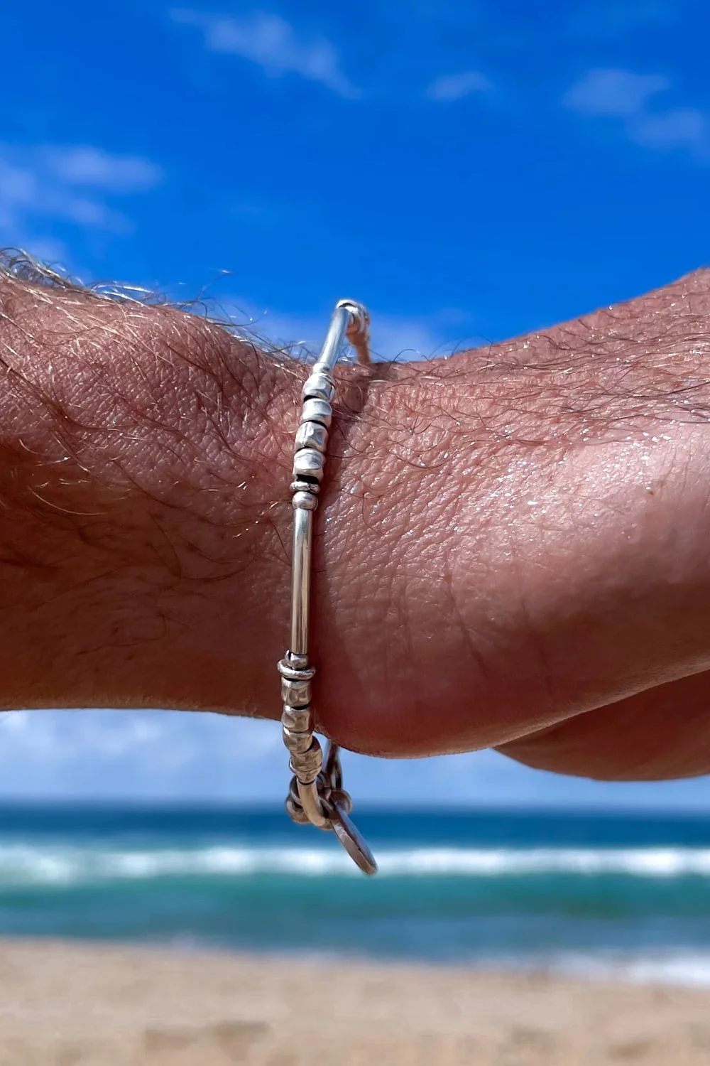 pure silver memory wrap bracelet perfect two add texture to a bracelet stack. bamboo like silver minimal style bracelet