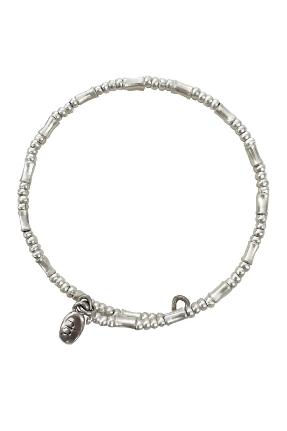 pure silver memory wrap bracelet perfect two add texture to a bracelet stack. bamboo like silver minimal style bracelet
