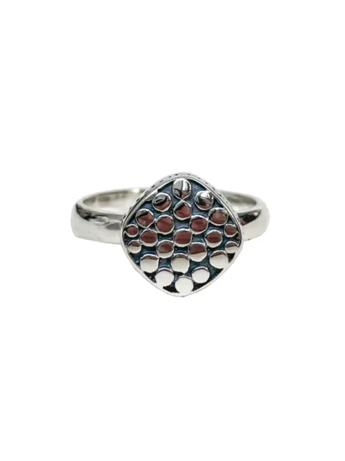 unique sterling silver stack ring. Adds texture to any ring stack. Ocean safe