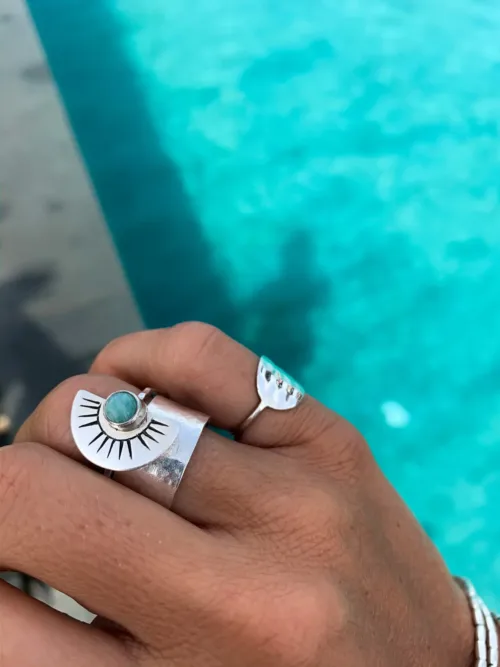 sterling silver wide band ring. Great for stacking. Ocean safe