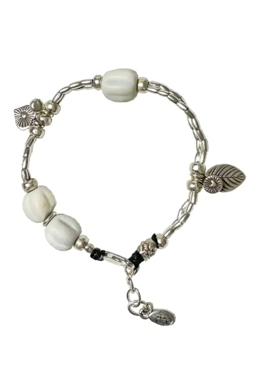 pure silver bracelet with rustic recycled glass. chunky style. the perfect addition to add texture to your bracelet stack. ocean safe silver jewelry