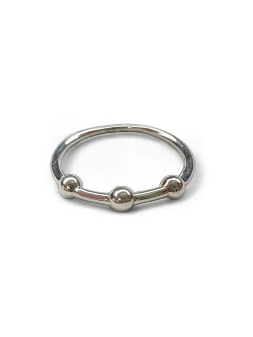 sterling silver ring with silver ball details. Ocean safe