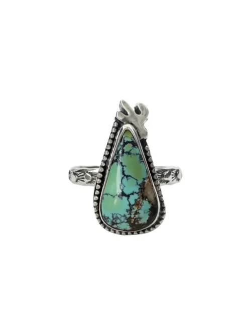 cactus sterling silver turquoise ring handmade in australia green blue turquoise one of a kind ring ocean safe