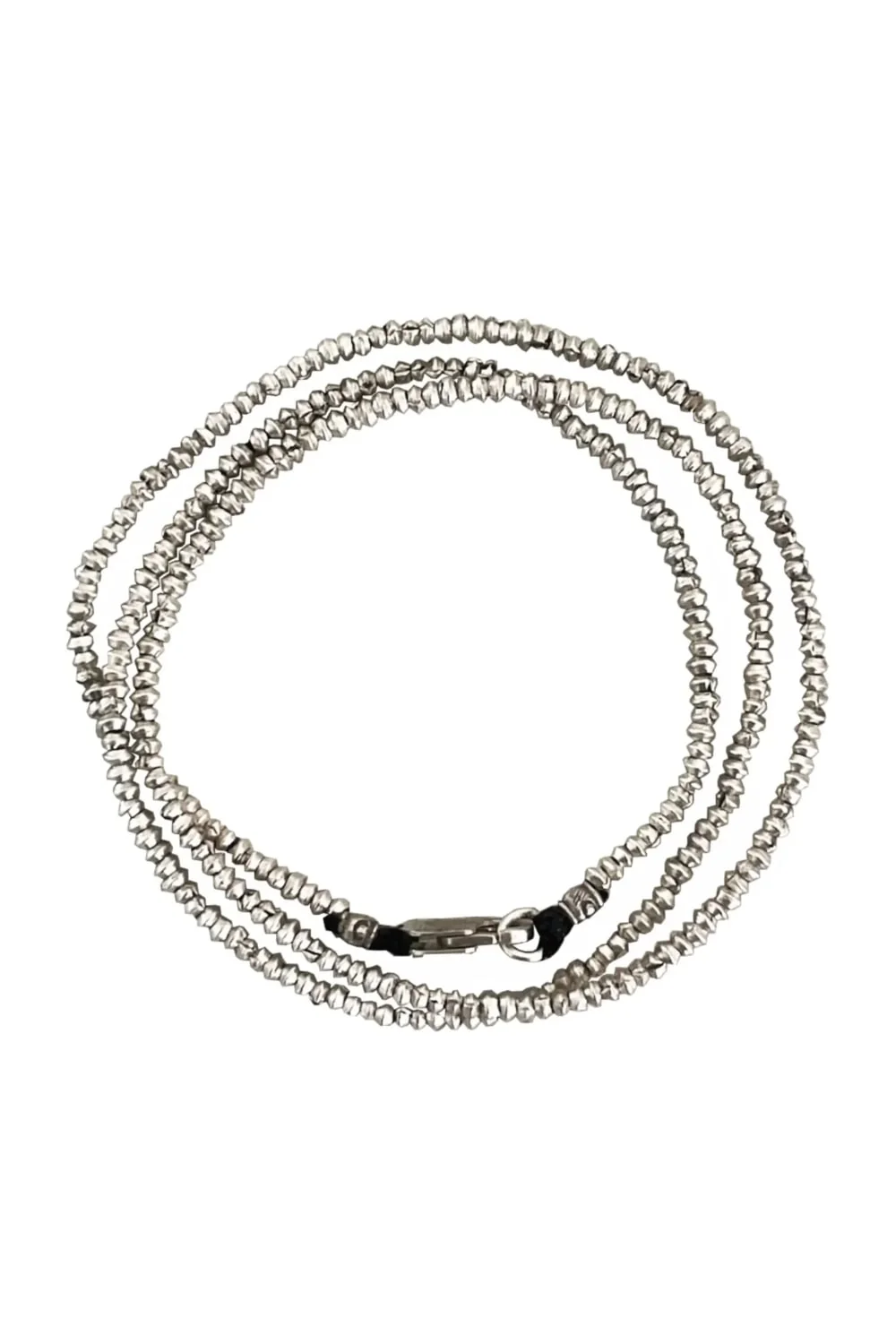 minimal bracelet style. Pure silver bicone silver wrap bracelet for a beach vibes look- water safe for everyday wear. 3 styles in 1