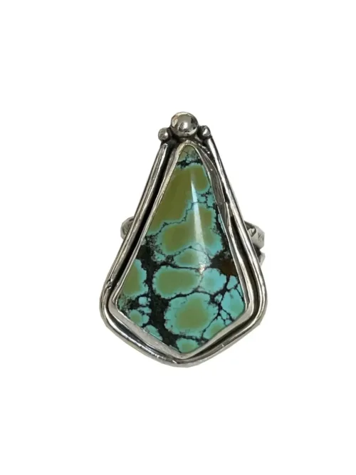 handmade sterling silver natural turquoise gemstone ring by rico designs silver jewellery. handmade in Sydney Australia