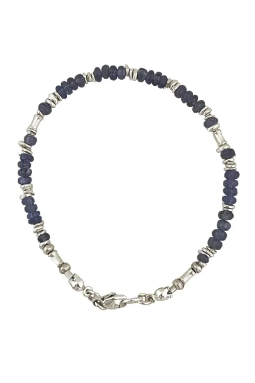 Handmade tanzanite gemstone bracelet with pure silver -hand made in Australia by Rico Designs Jewellery