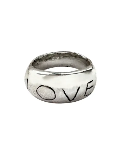 chunky sterling silver dome ring. handmade in australia, LOVE silver ring. Ocean Safe