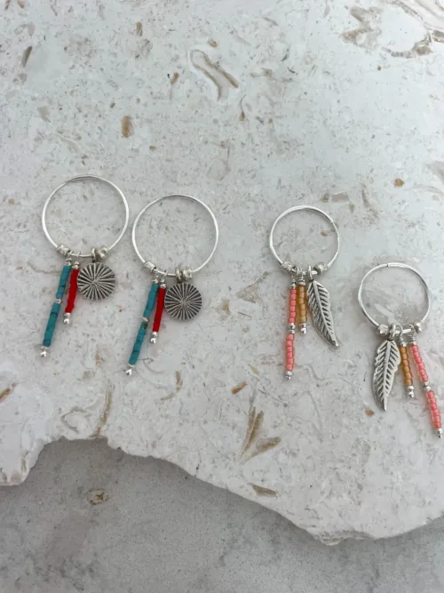 Handmade sterling silver hoop earrings with tassel– Add style to any outfit