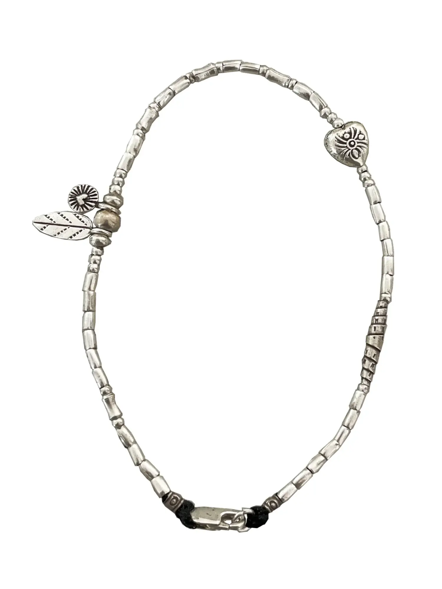 pure silver anklet minimal design. Featuring silver heart charms. Ocean safe and perfect to wear everyday.