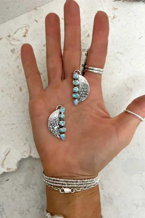 handmade silver golden hill turquoise pendant unique sterling silver long necklace
