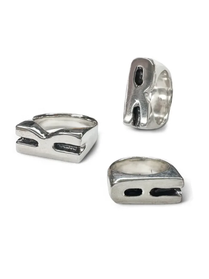 custom made initial sterling silver signet ring. chunky silver ring - ocean safe - personalised jewellery