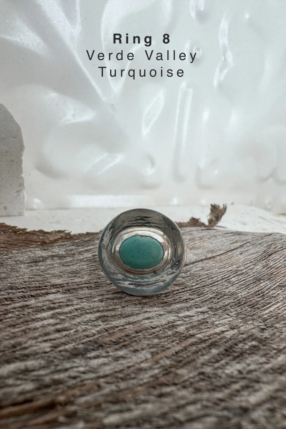 handmade silver turquoise ring with Verde Valley turquoise