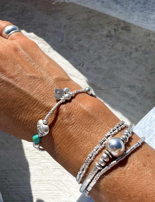 silver bracelets with turquoise