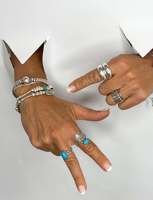 silver bracelets with turquoise