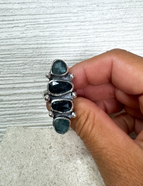 kyanite gemstone ring