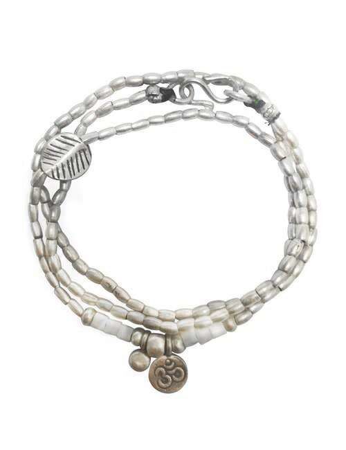 silver wrap bracelet with om pendant